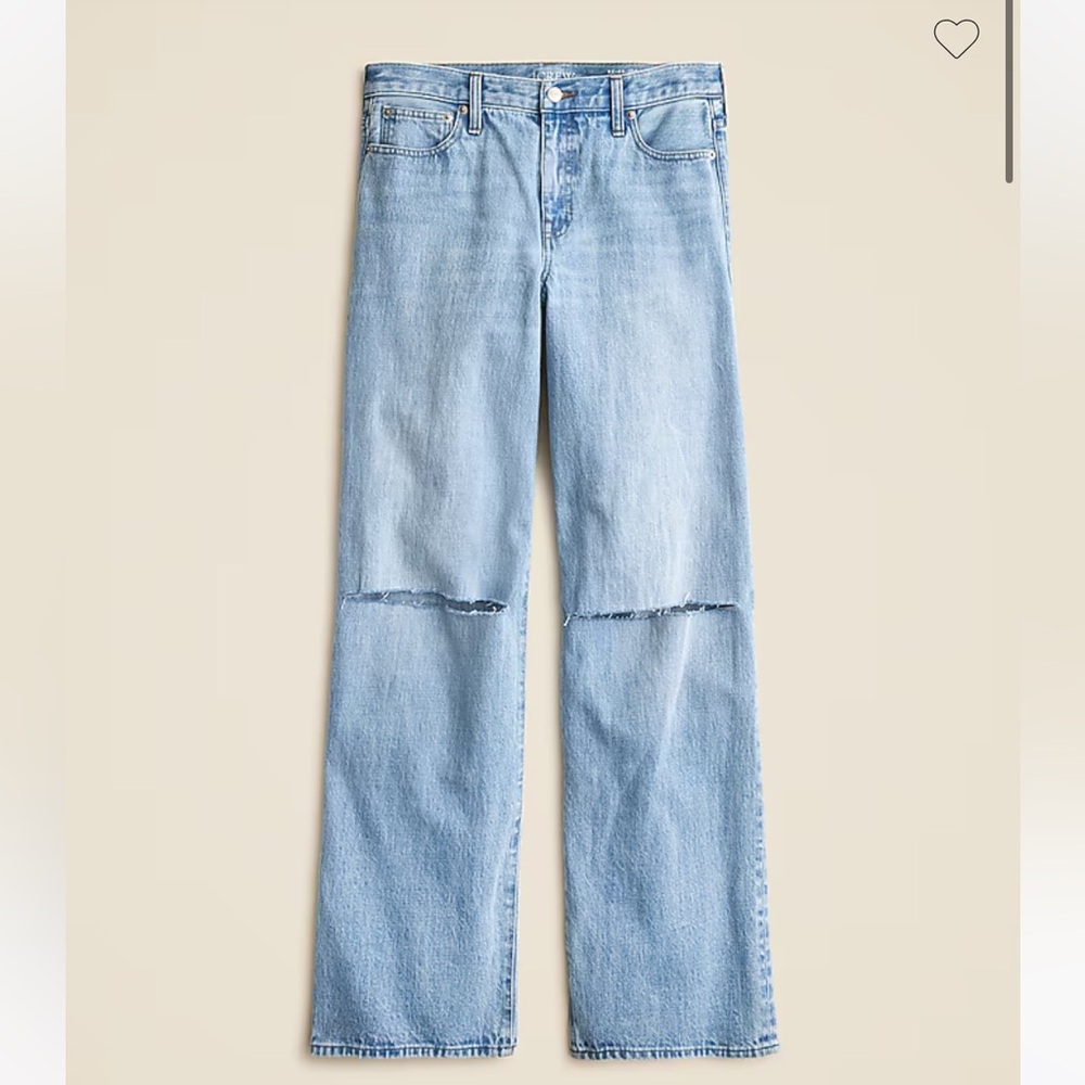 J Crew Lower-rise distressed wide-leg jean, NWT